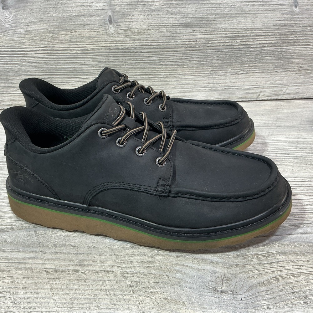 Skechers John Deere Brockman Shoes Mens 9.5 Black Leather Slip-ins 256092